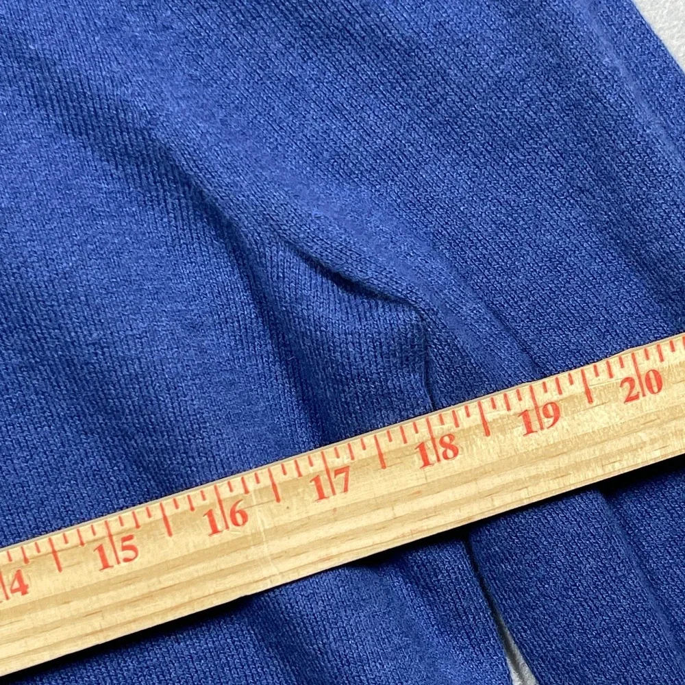 Banana‎ Republic Sweater Men Medium Quarter Zip Blue Cotton Cashmere Blend